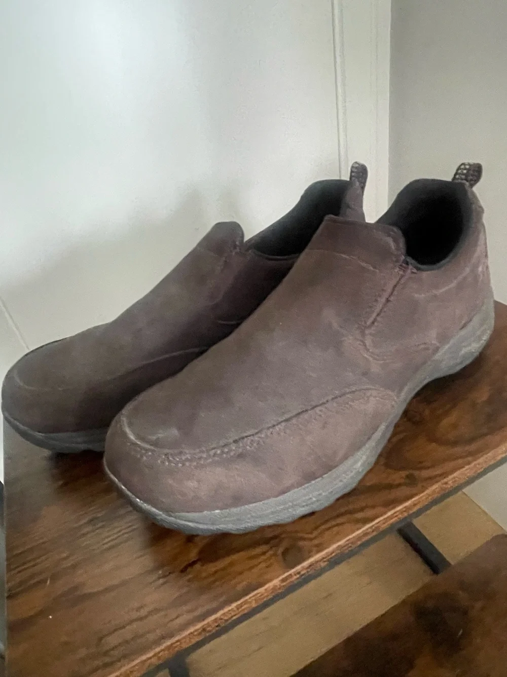 L.L. Bean Men's Brown Suede Slip-On Comfort Moc - Size 10W